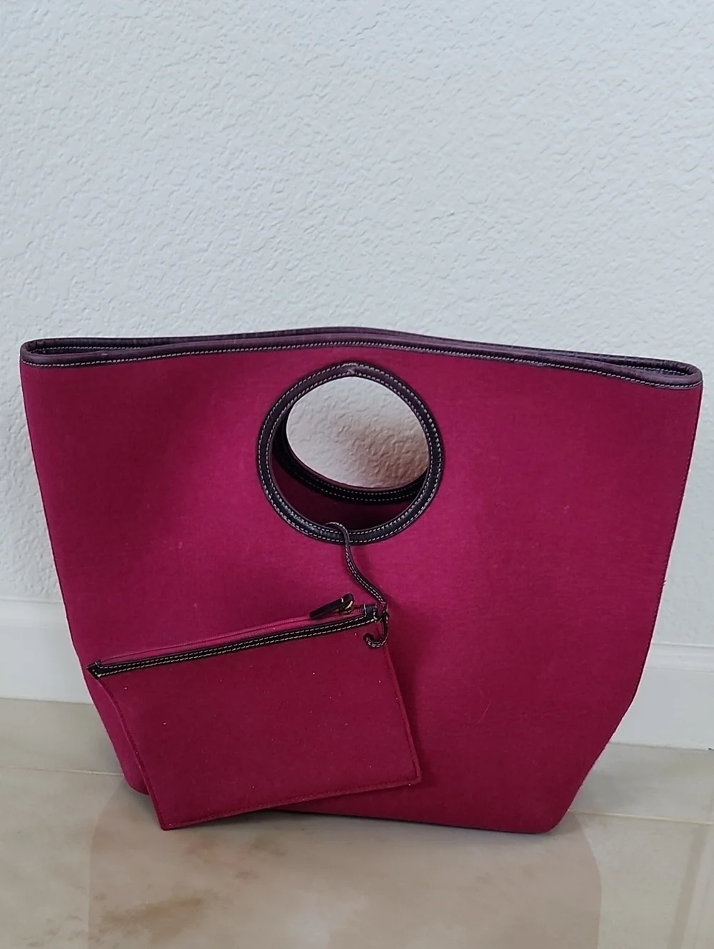 Kate Spade Fucshia Pink Satchel Tote With Pouch
